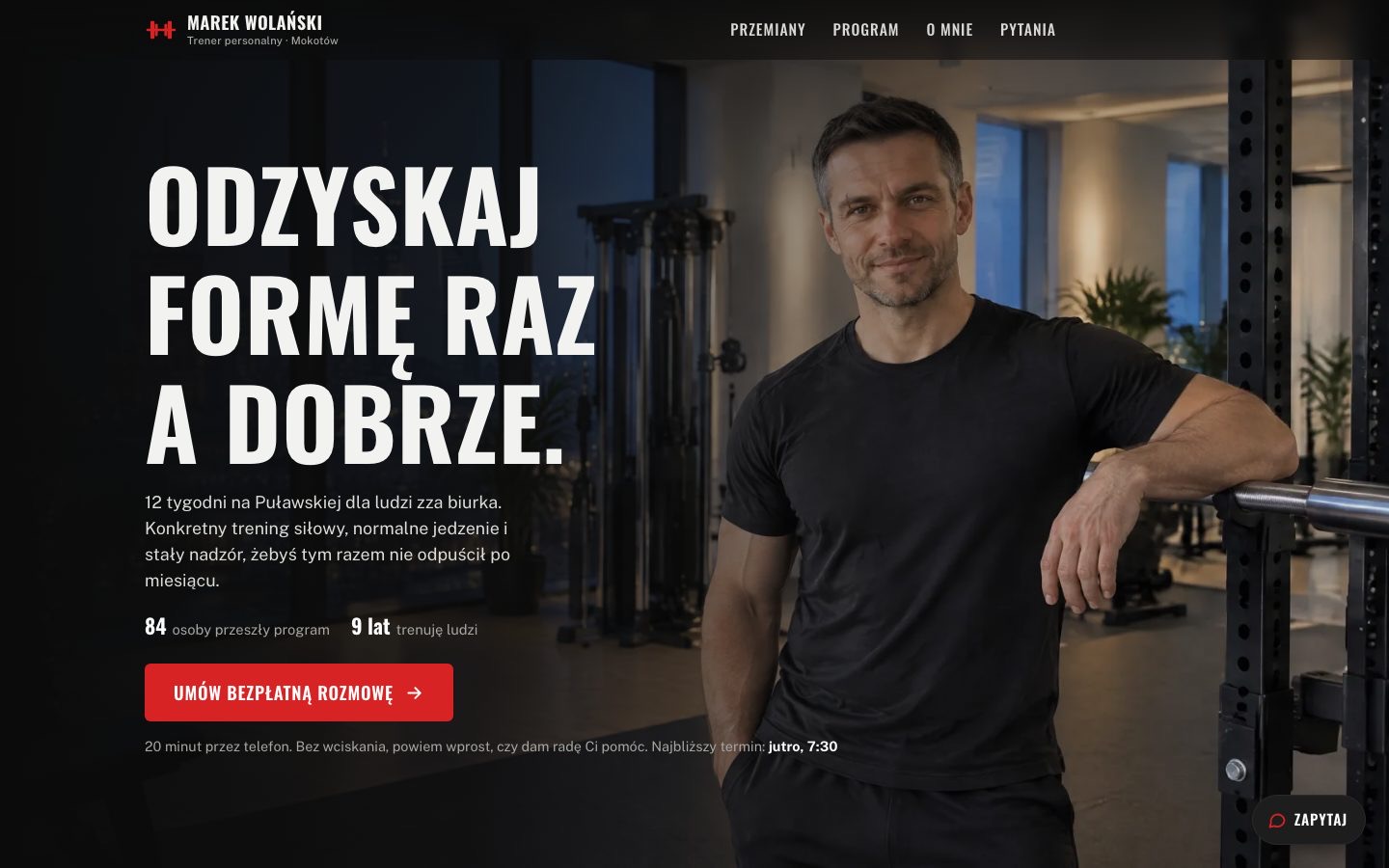 Strona trenera personalnego